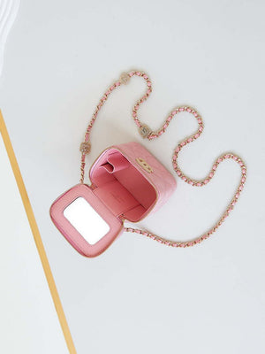 Chanel AP4302 Mini Clutch Embossed Rhinestone with Chain Vanity Box bag Pink - Default Title - View 8