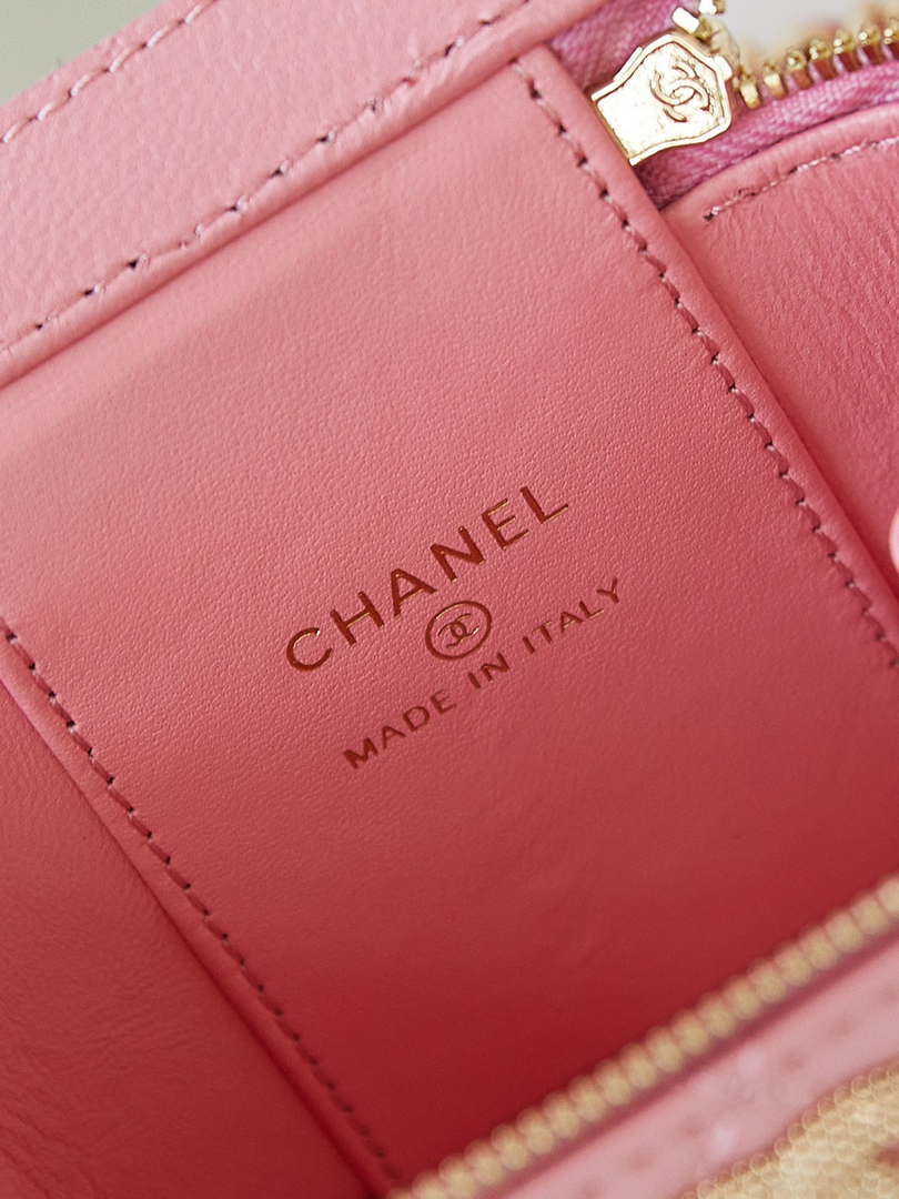 Chanel AP4302 Mini Clutch Embossed Rhinestone with Chain Vanity Box bag Pink