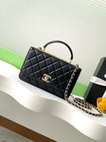 Chanel AP4323 Wallet On Chain Lambskin Diamant¨¦ Gold Black