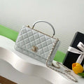 Chanel AP4323 Wallet On Chain Lambskin Diamant¨¦ Gold Light Blue