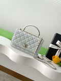 Chanel AP4323 Wallet On Chain Lambskin Diamant¨¦ Gold Light Blue