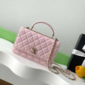 Chanel AP4323 Wallet On Chain Lambskin Diamant¨¦ Gold Pink