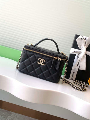Chanel AP4404 25C Vanity with Chain Lambskin & Gold-Tone Metal Black - Default Title - View 1