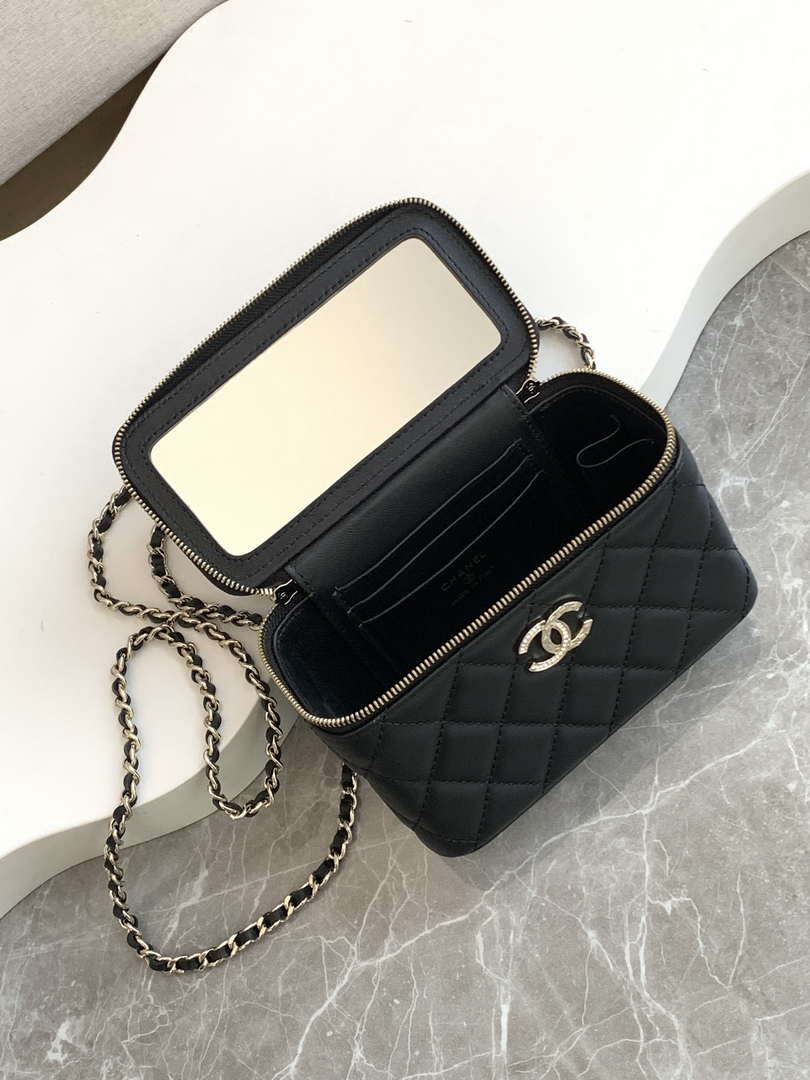 Chanel AP4404 25C Vanity with Chain Lambskin & Gold-Tone Metal Black - Default Title - View 7