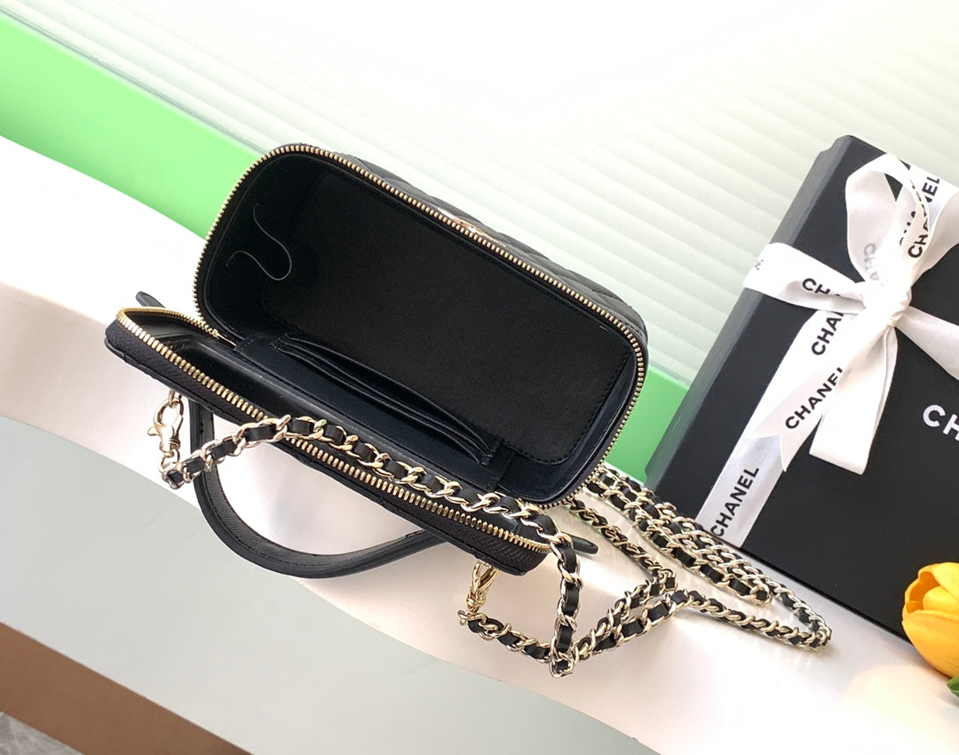 Chanel AP4404 25C Vanity with Chain Lambskin & Gold-Tone Metal Black