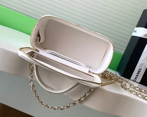 Chanel AP4404  25C Vanity with Chain Lambskin & Gold-Tone Metal White - Default Title - View 8