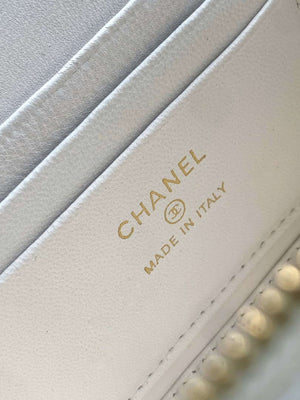 Chanel AP4404  25C Vanity with Chain Lambskin & Gold-Tone Metal White - Default Title - View 9