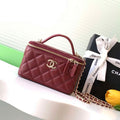 Chanel AP4404  25C Vanity with Chain Lambskin & Gold-Tone Metal Wine Red - Default Title - View 1