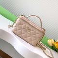 Chanel AP4404 Long Vanity with Chain Grained Calfskin & Gold-Tone Metal Apricot - Default Title - View 1