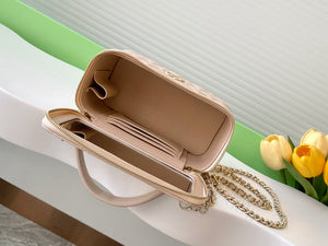 Chanel AP4404 Long Vanity with Chain Grained Calfskin & Gold-Tone Metal Apricot - Default Title - View 8