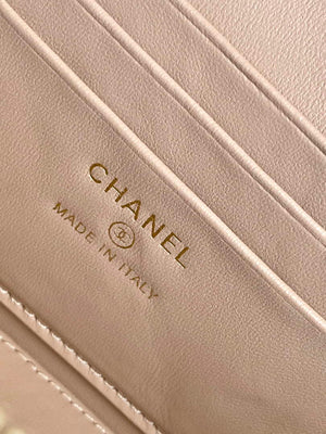 Chanel AP4404 Long Vanity with Chain Grained Calfskin & Gold-Tone Metal Apricot - Default Title - View 9