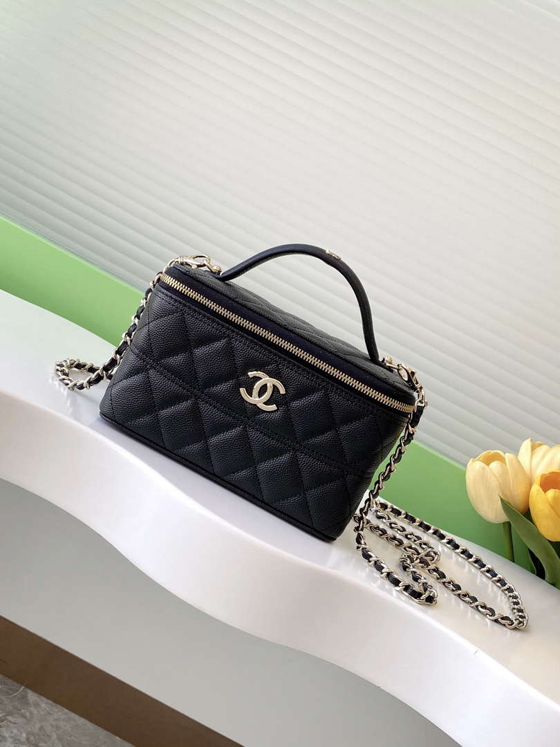 Chanel AP4404 Long Vanity with Chain Grained Calfskin & Gold-Tone Metal
