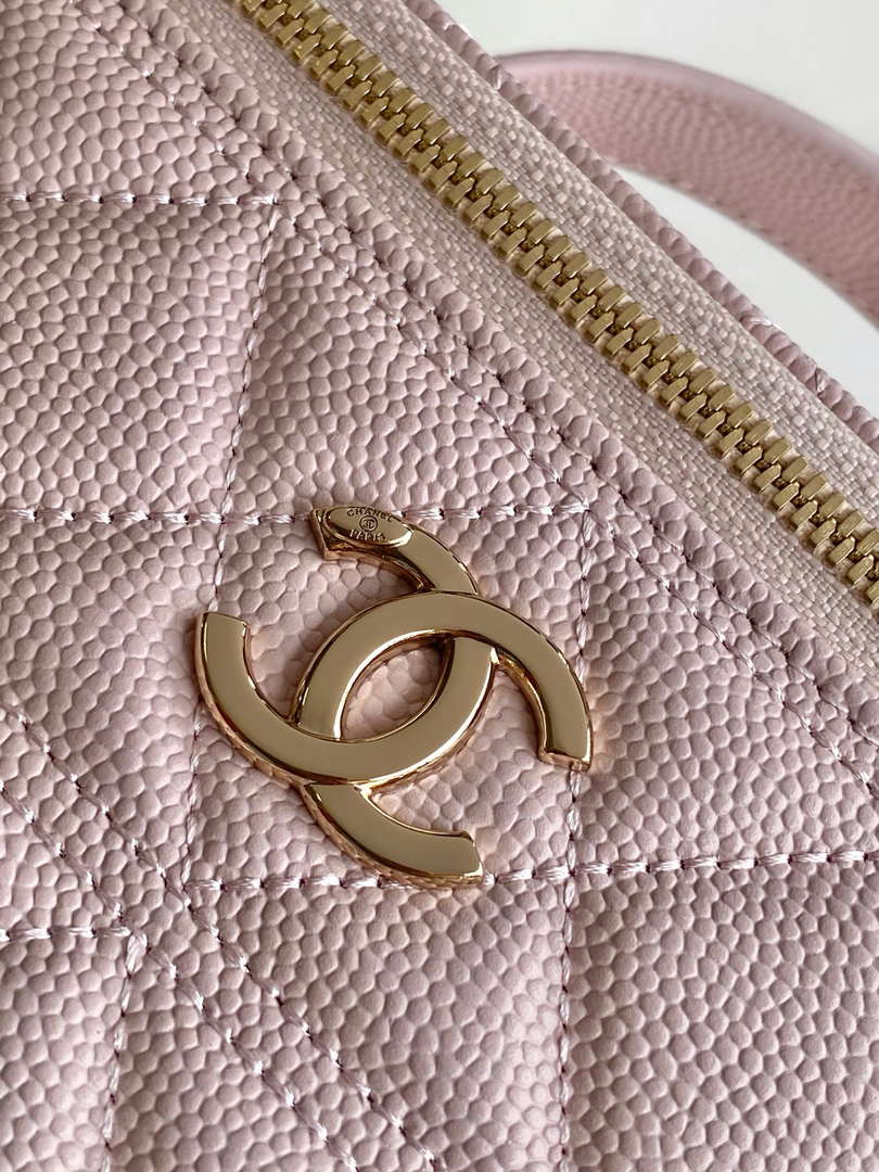 Chanel AP4404 Long Vanity with Chain Grained Calfskin & Gold-Tone Metal Light Pink - Default Title - View 5