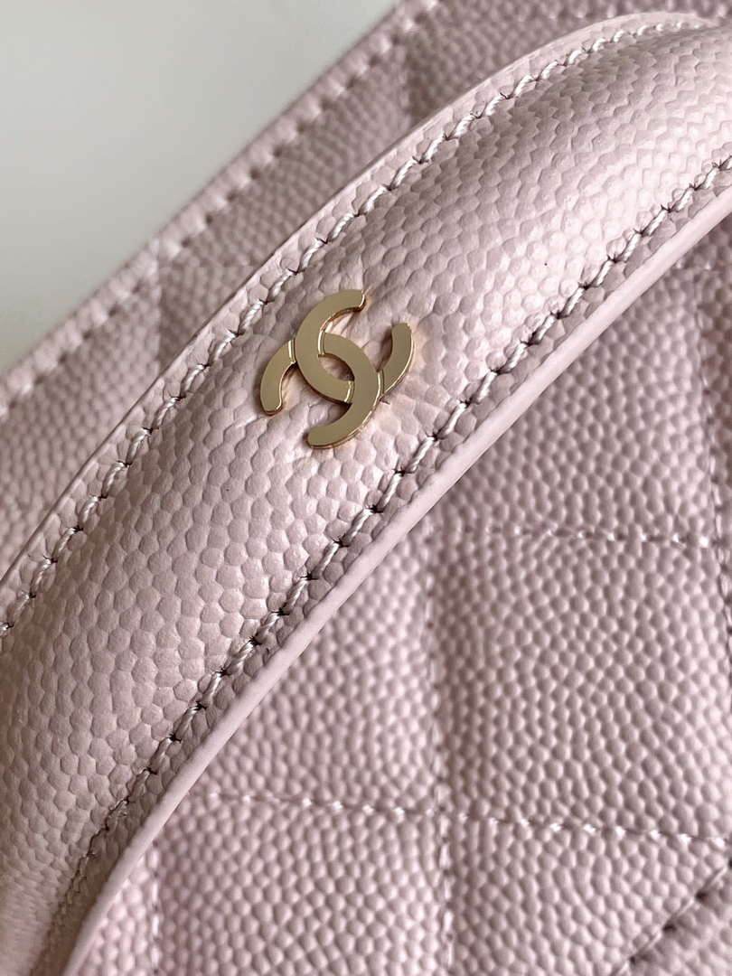 Chanel AP4404 Long Vanity with Chain Grained Calfskin & Gold-Tone Metal Light Pink