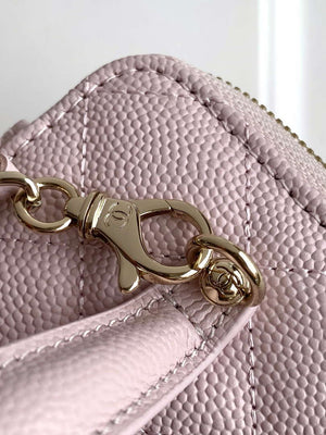 Chanel AP4404 Long Vanity with Chain Grained Calfskin & Gold-Tone Metal Light Pink - Default Title - View 7