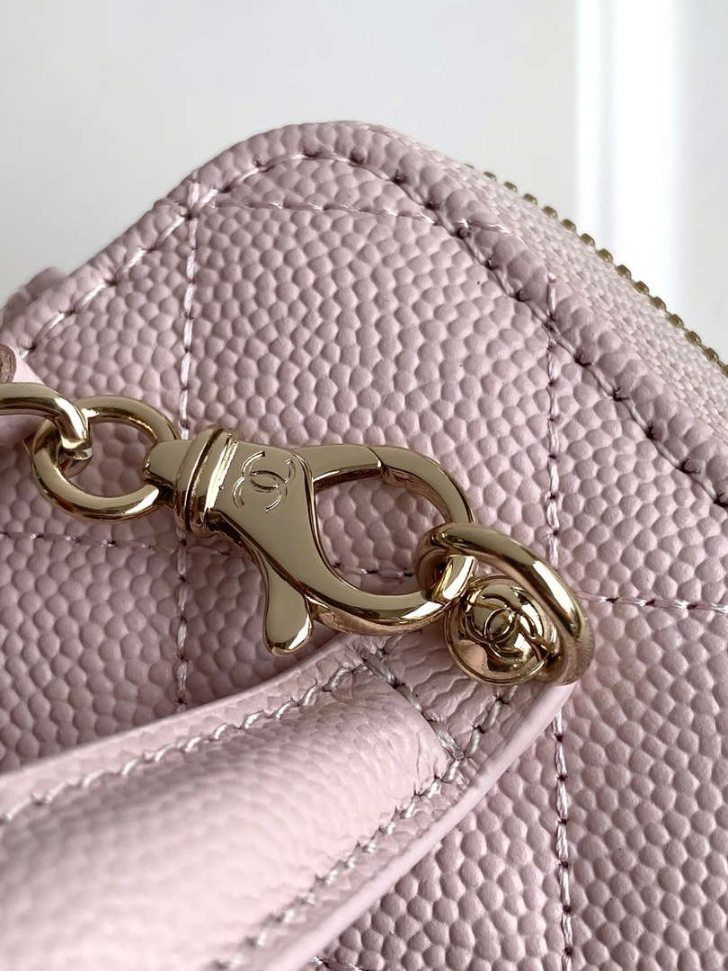 Chanel AP4404 Long Vanity with Chain Grained Calfskin & Gold-Tone Metal Light Pink - Default Title - View 7