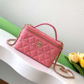 Chanel AP4404 Long Vanity with Chain Grained Calfskin & Gold-Tone Metal Rose Pink - Default Title - View 1