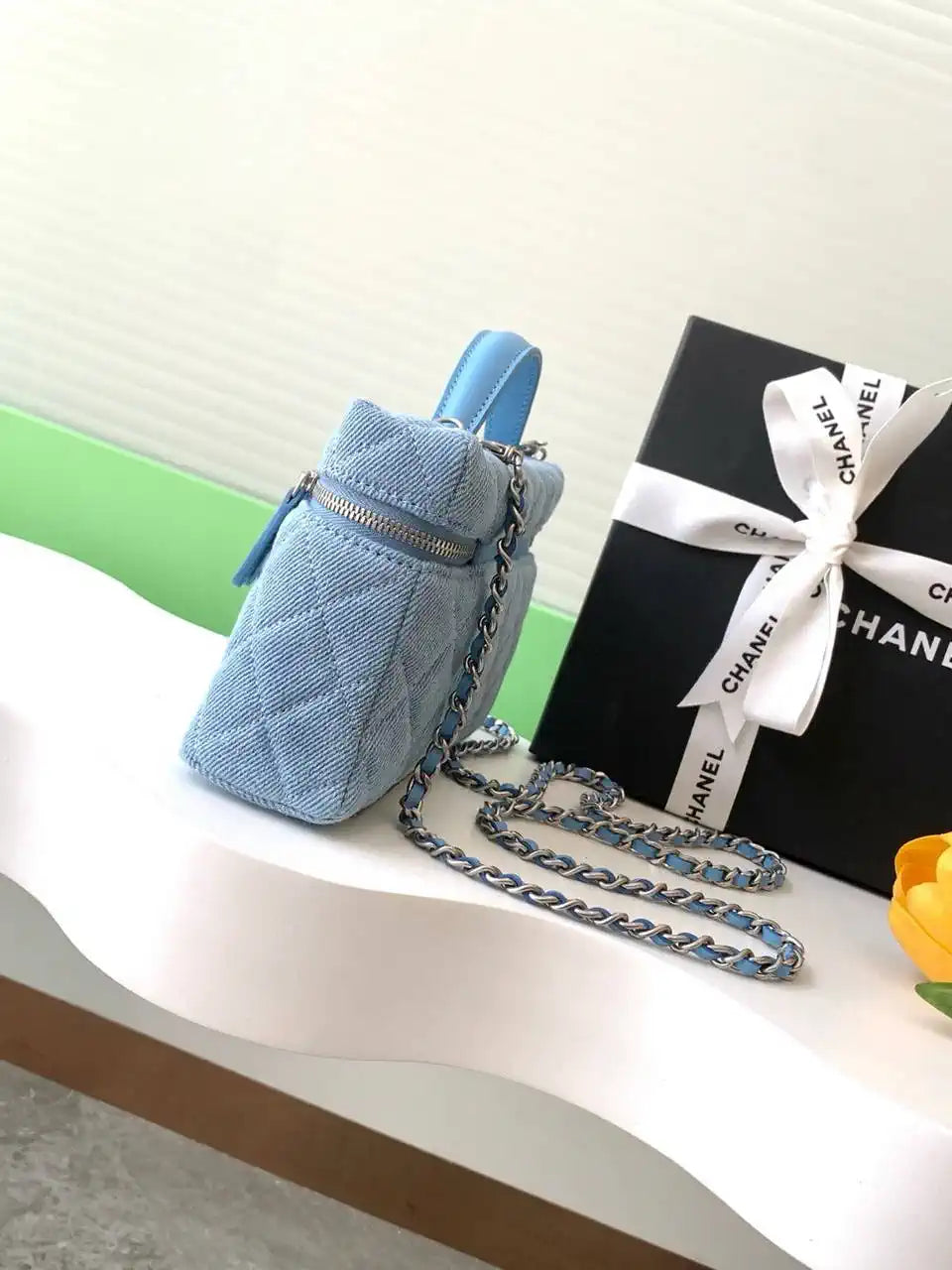 Chanel AP4407 Vanity with Chain Denim Blue Bag