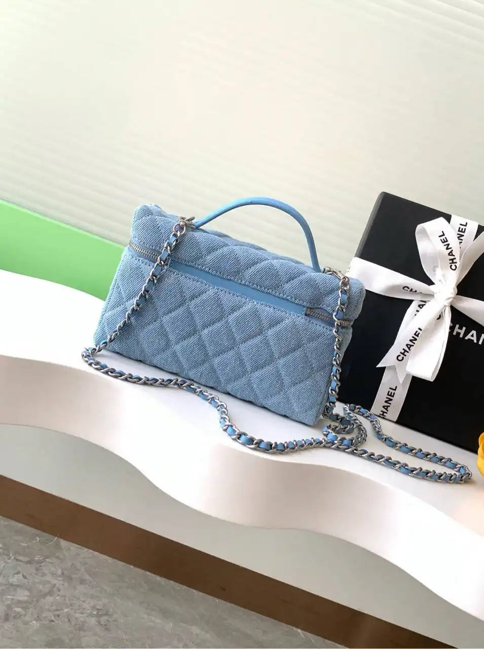 Chanel AP4407 Vanity with Chain Denim Blue Bag
