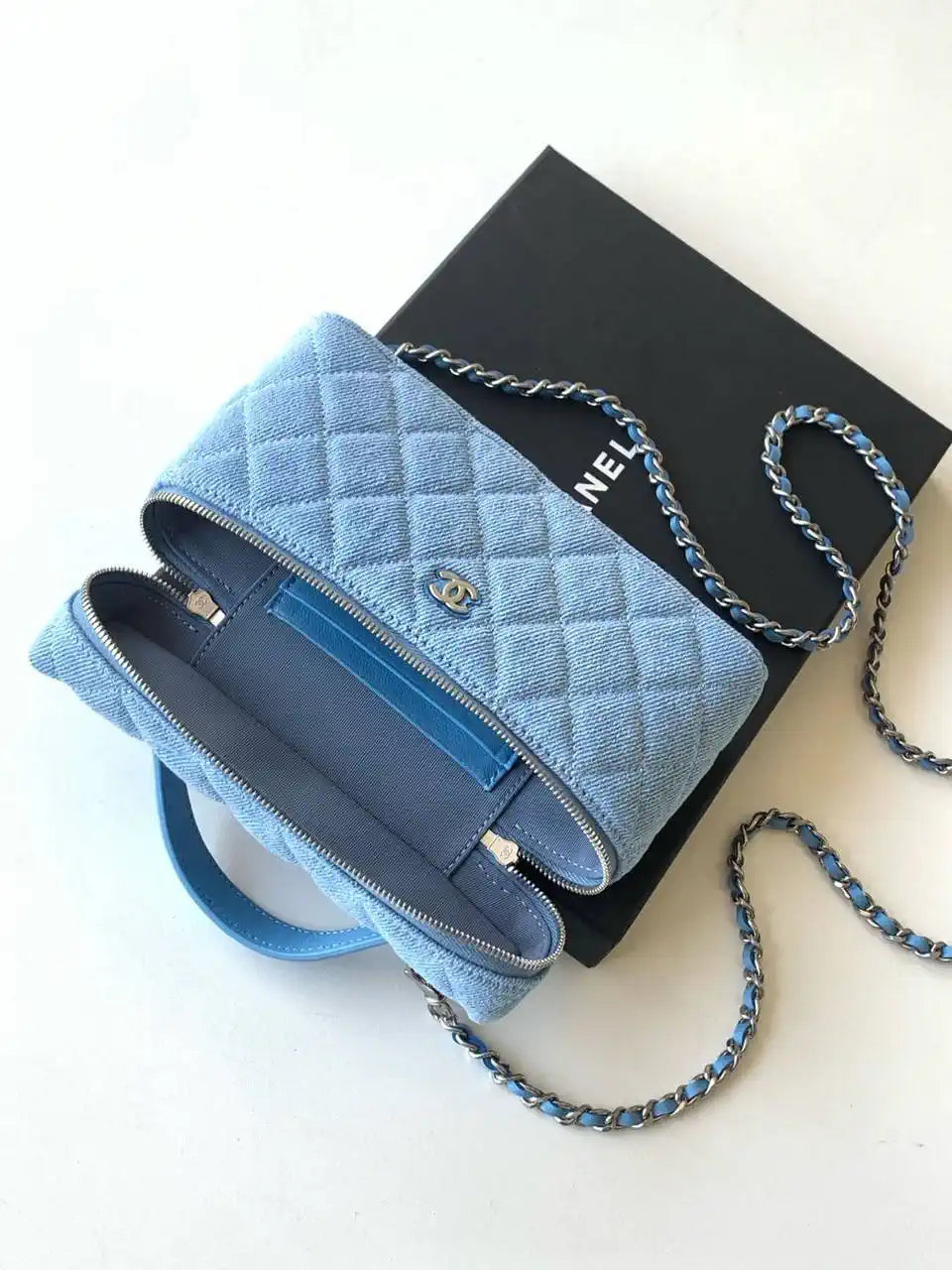 Chanel AP4407 Vanity with Chain Denim Blue Bag