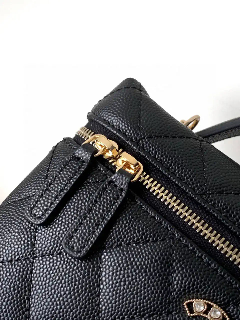 Chanel AP4407 Vanity with Chain Grained Calfskin Black
