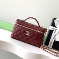 Chanel AP4407 Vanity with Chain Lambskin Wine Red