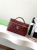 Chanel AP4407 Vanity with Chain Lambskin Wine Red