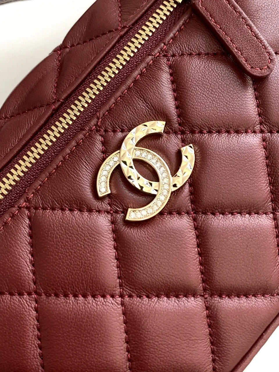 Chanel AP4407 Vanity with Chain Lambskin Wine Red