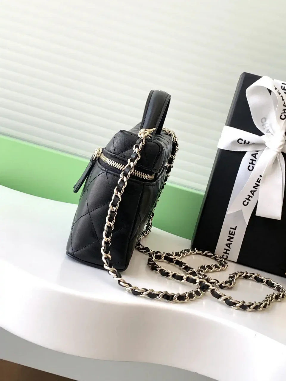 Chanel AP4407 Vanity with Chain Lambskin Black