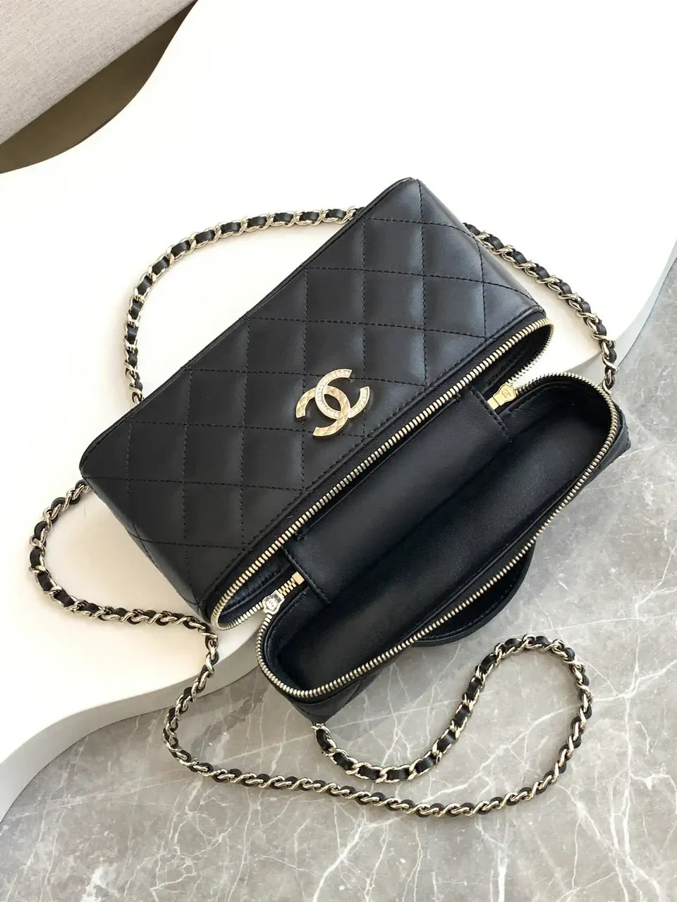 Chanel AP4407 Vanity with Chain Lambskin Black