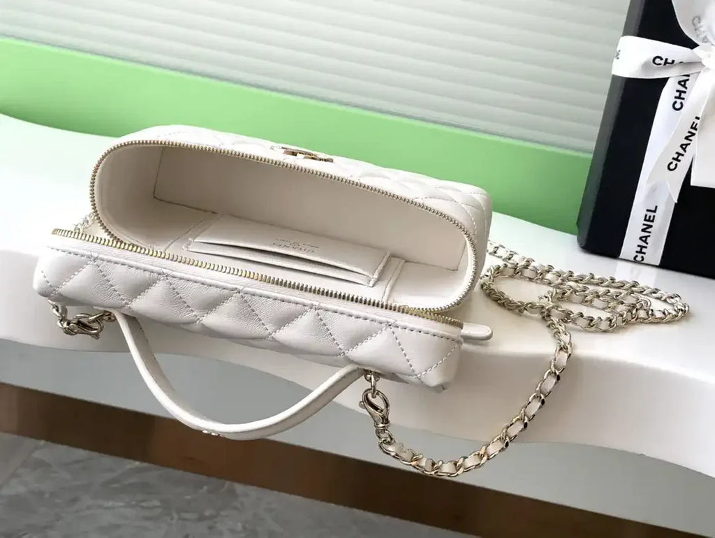 Chanel AP4407 Vanity with Chain Lambskin White