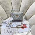 Chanel AP4484 Clutch with chain Grained Shiny Calfskin Gray