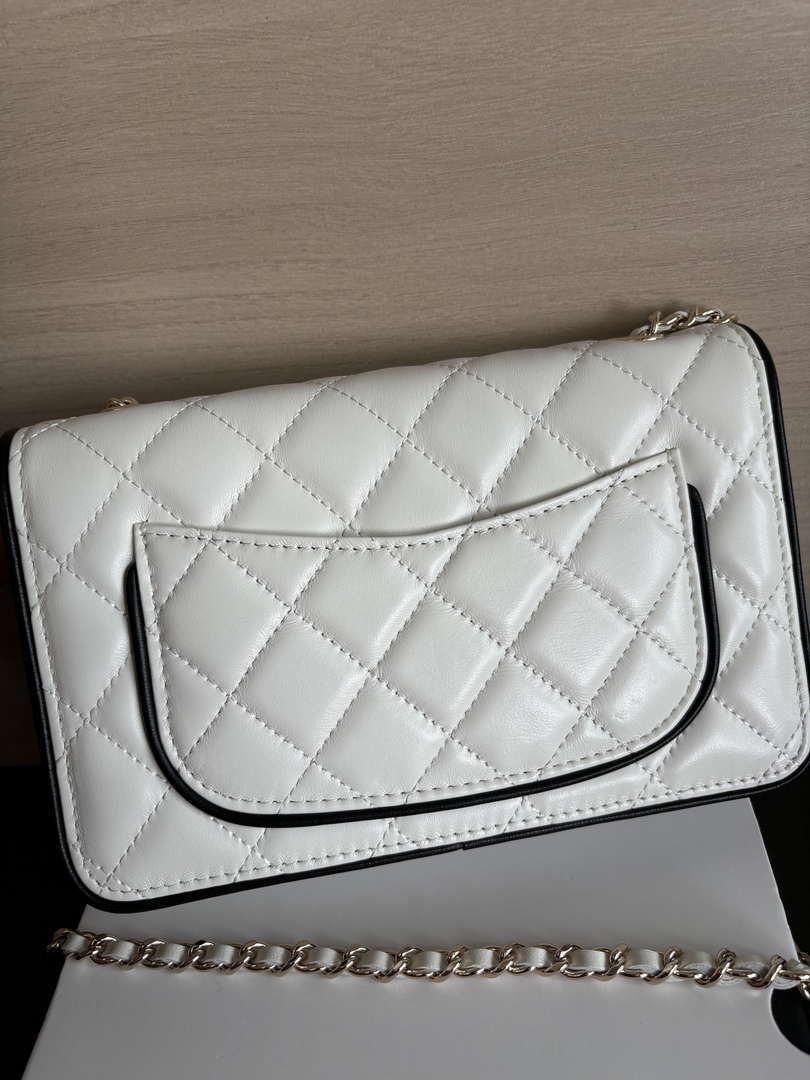 Chanel  AP4511  Spring-Summer 2025 Pre-collection Wallet On Chain White &  Black