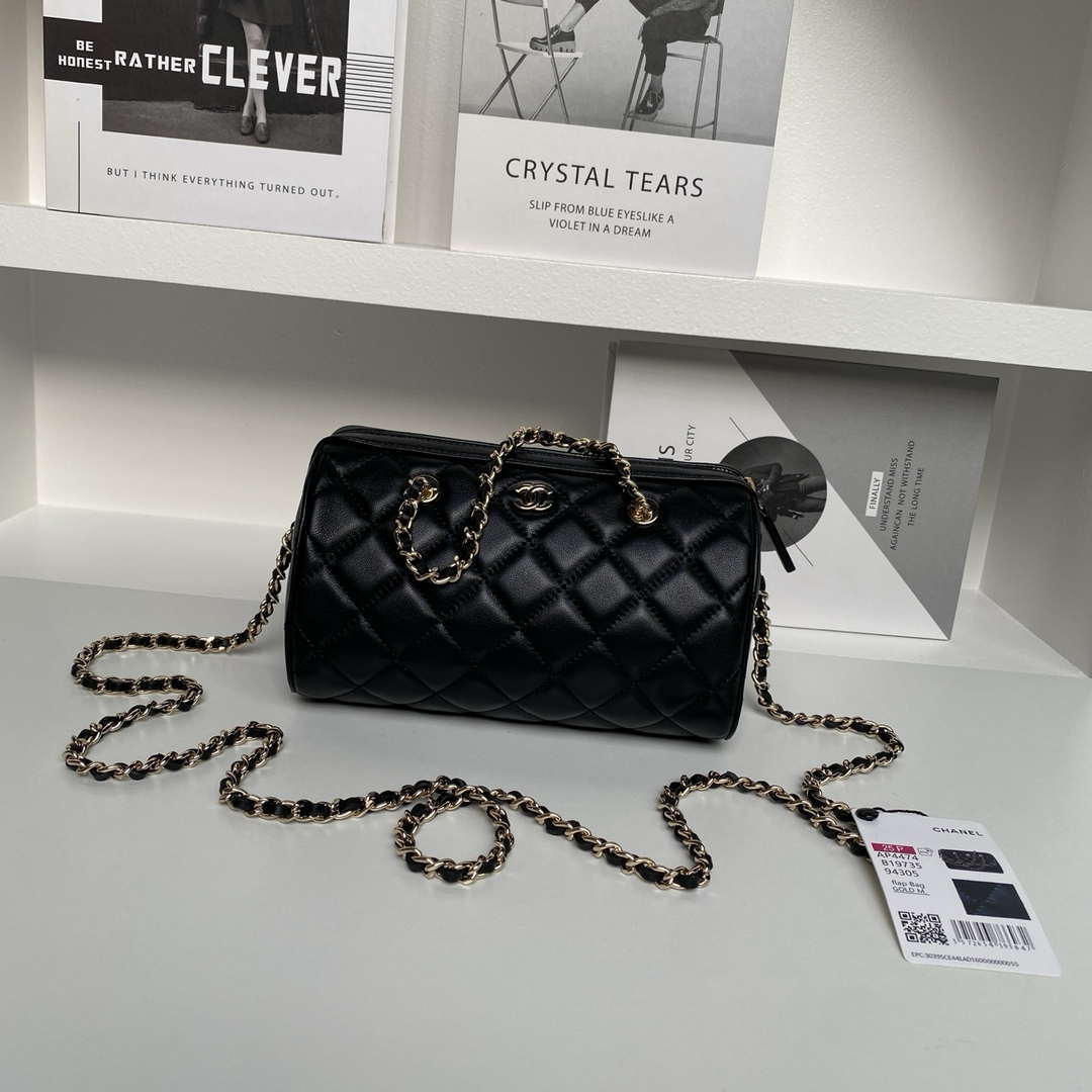 Chanel Ap4515 Clutch With Chain in Lambskin gold Black - Default Title - View 1