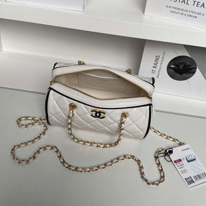 Chanel Ap4515 Clutch With Chain in Lambskin gold White & Black - Default Title - View 5