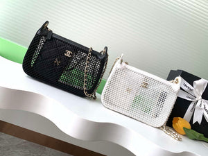 Chanel AP4572 25S Clutch With Chain Mesh Shiny Lambskin & Gold-Tone Metal Black - Default Title - View 10