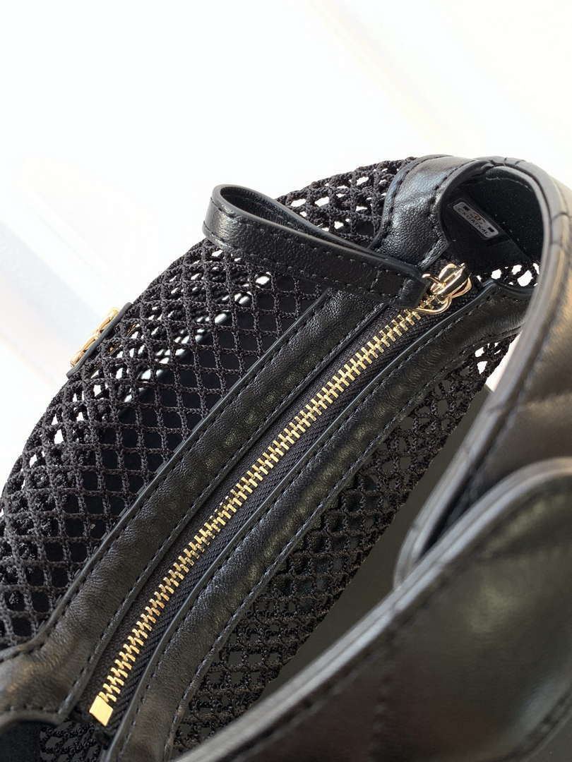 Chanel AP4575 25S Pouch Mesh Shiny Lambskin & Gold-Tone Metal Black - Default Title - View 7