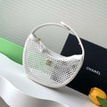 Chanel AP4575 25S Pouch Mesh Shiny Lambskin & Gold-Tone Metal White - Default Title - View 1