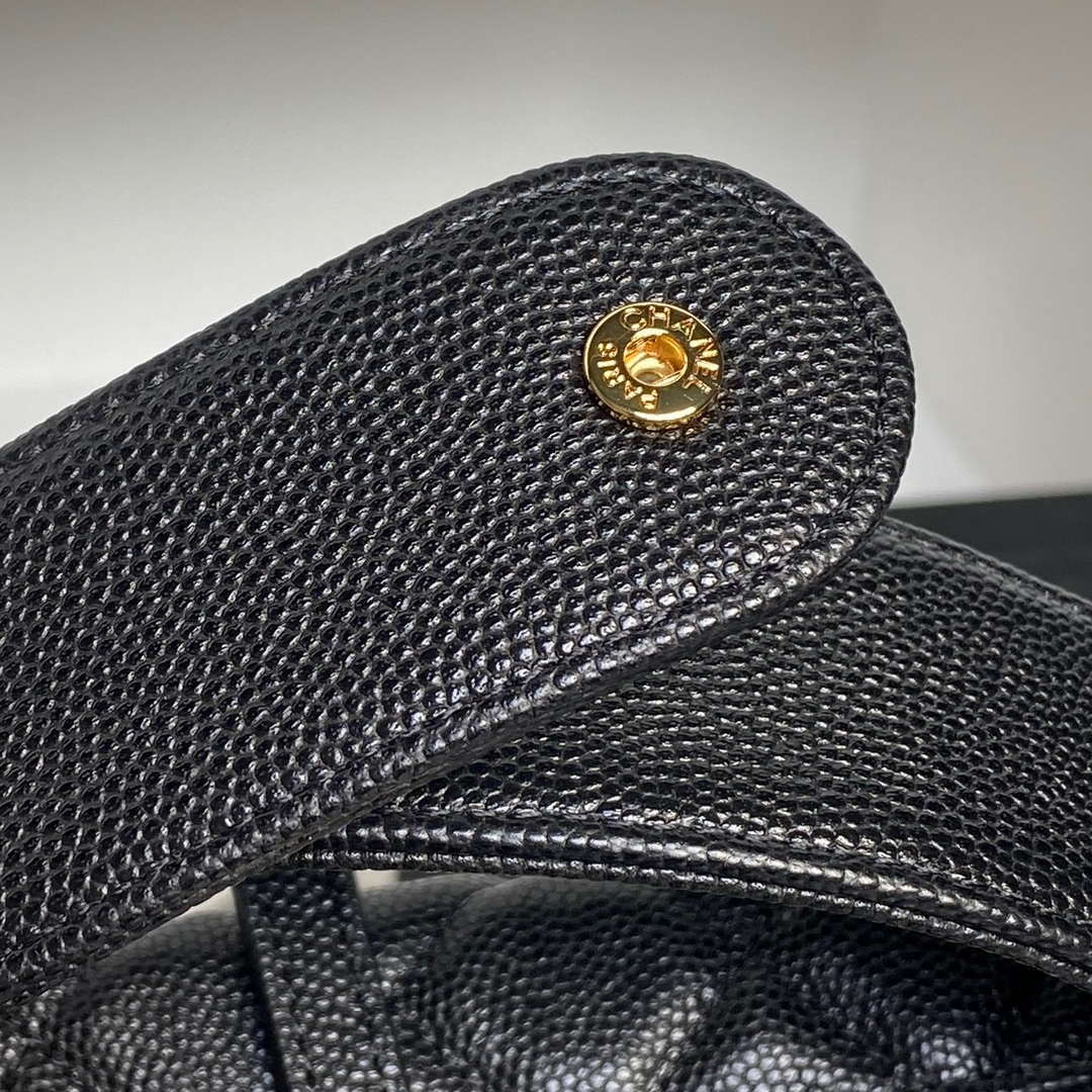 Chanel AP4584 25S  Pouch Grained Black Calfskin Imitation Pearl Gold - Default Title - View 6