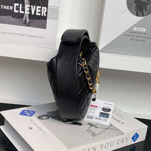 Chanel AP4584 25S  Pouch Grained Black Calfskin Imitation Pearl Gold - Default Title - View 7