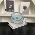 Chanel AP4584 25S  Pouch Grained Blue Calfskin Imitation Pearl Gold - Default Title - View 1