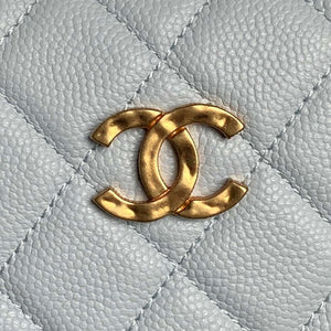 Chanel AP4584 25S  Pouch Grained Blue Calfskin Imitation Pearl Gold - Default Title - View 3