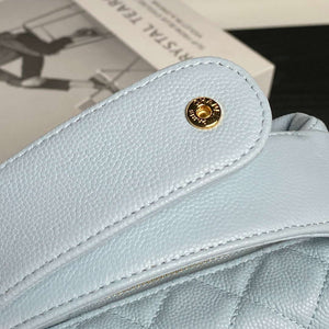 Chanel AP4584 25S  Pouch Grained Blue Calfskin Imitation Pearl Gold - Default Title - View 7