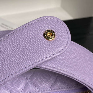 Chanel AP4584 25S  Pouch Grained Purple Calfskin Imitation Pearl Gold - Default Title - View 6