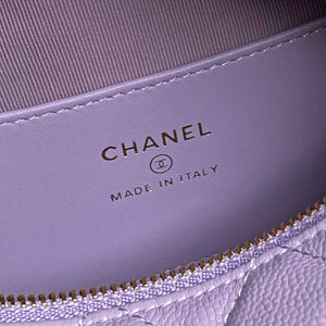 Chanel AP4584 25S  Pouch Grained Purple Calfskin Imitation Pearl Gold - Default Title - View 8