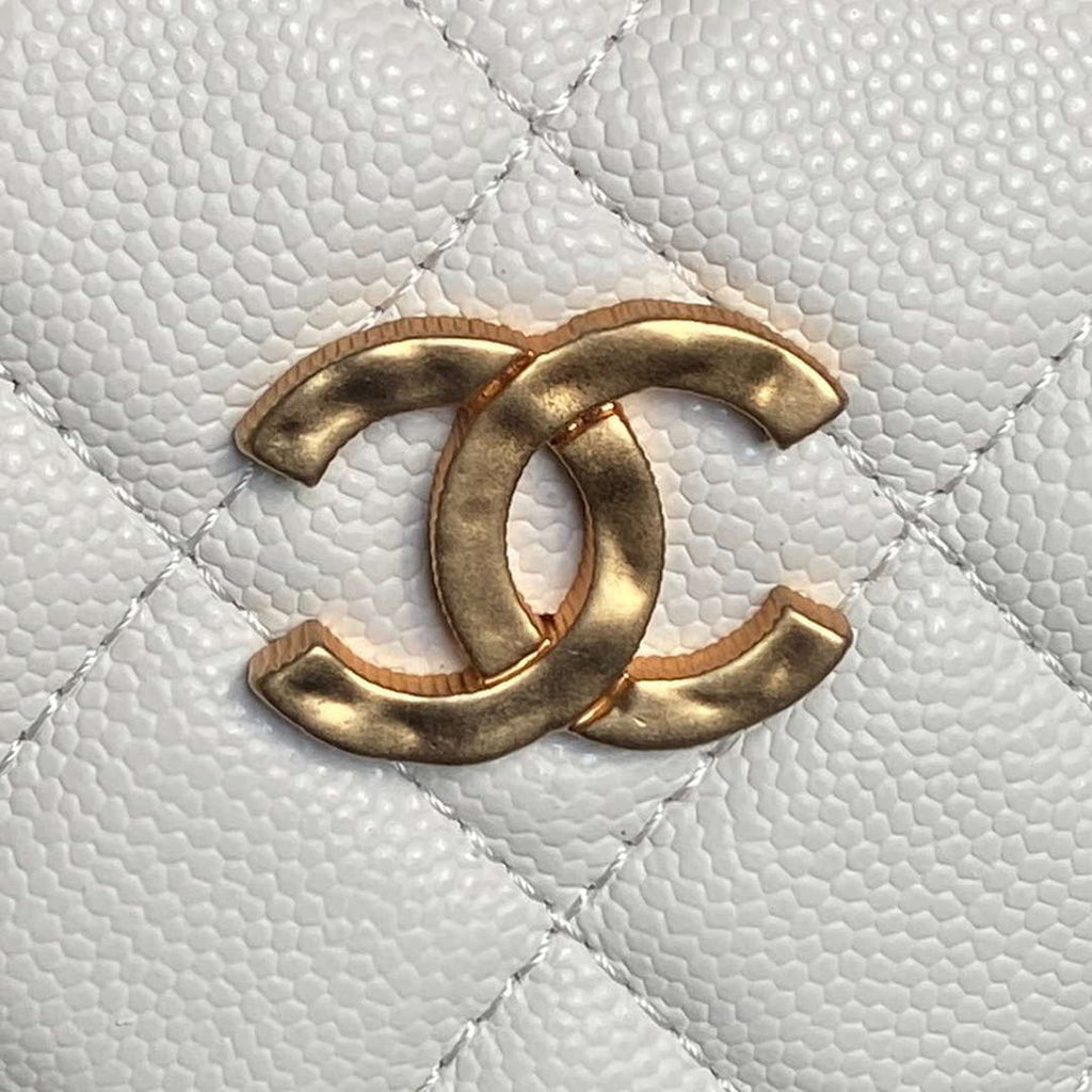 Chanel AP4584 25S  Pouch Grained Purple Calfskin Imitation Pearl Gold