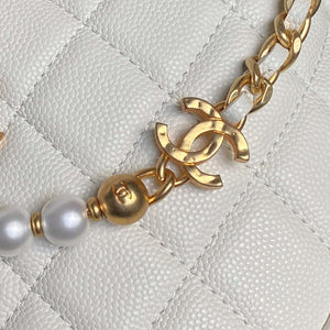 Chanel AP4584 25S  Pouch Grained White Calfskin Imitation Pearl Gold - Default Title - View 4