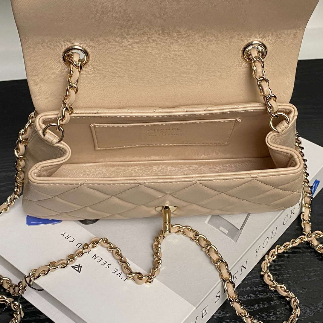 Chanel AP4592 25S Mini Flap Lambskin Apricot gold - Default Title - View 7