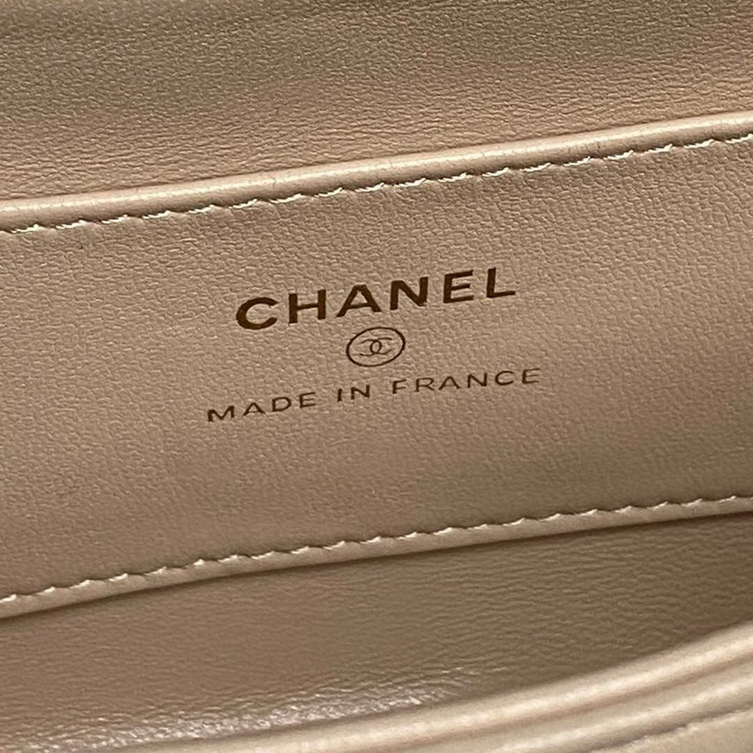 Chanel AP4592 25S Mini Flap Lambskin Apricot gold
