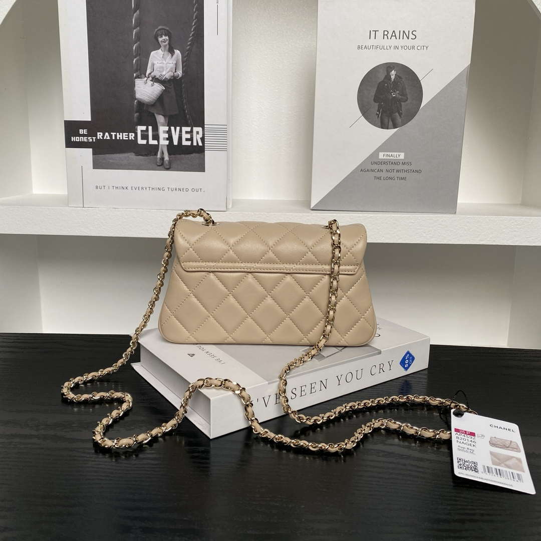 Chanel AP4592 25S Mini Flap Lambskin Apricot gold - Default Title - View 9